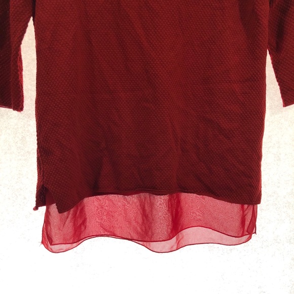 Zara knit 3/4 sleeve red top blouse size small - Picture 2 of 6